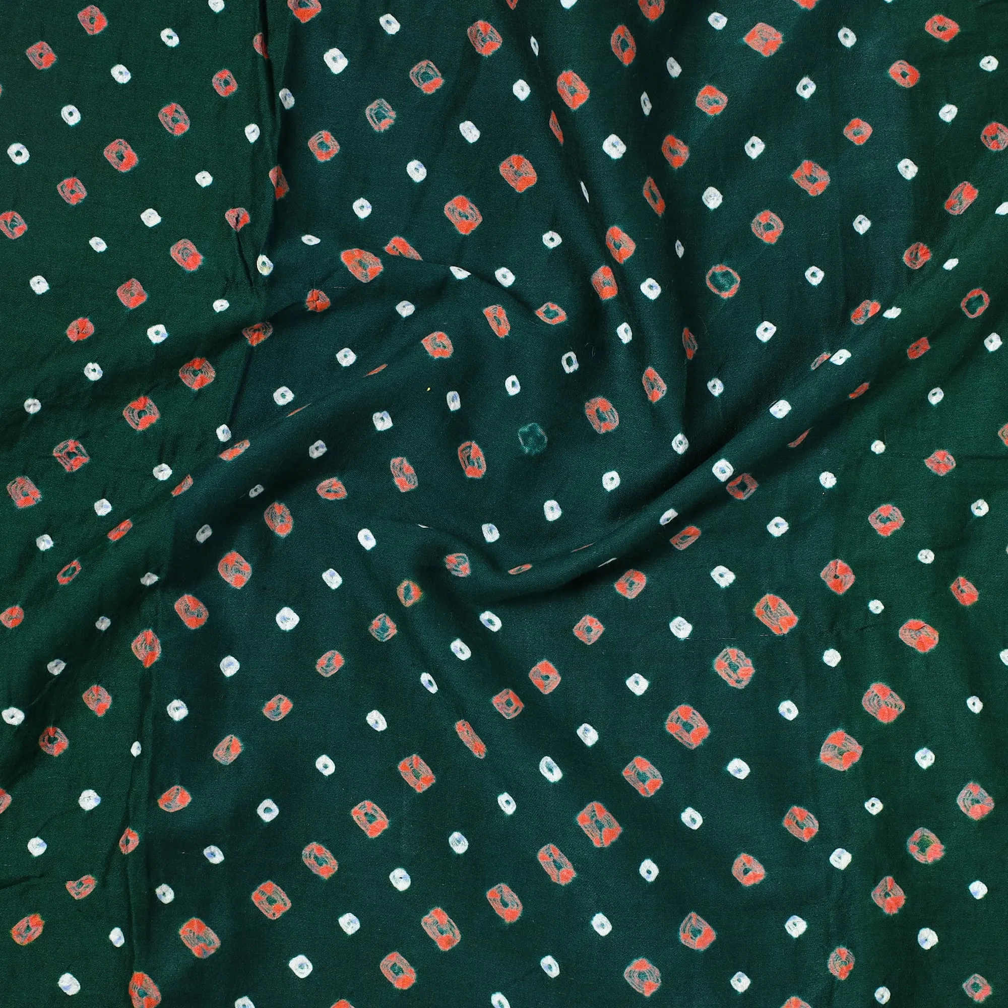 Kutch Bandhani Tie-Dye Satin Cotton Precut Fabric 46
