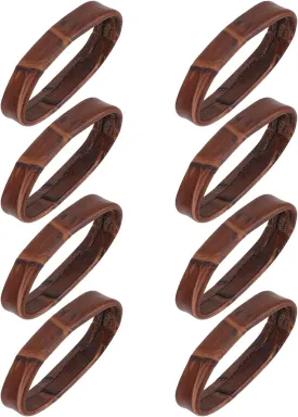 Leather Watch Band Holder, 6-Pack Dark Brown Loop Replacement Watch Band Keeper Compatible with Quartz & Smart Watches