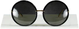 Linda Farrow Black Kew Round-frame Recycled-acetate And Titanium Sunglasses In Case One Size