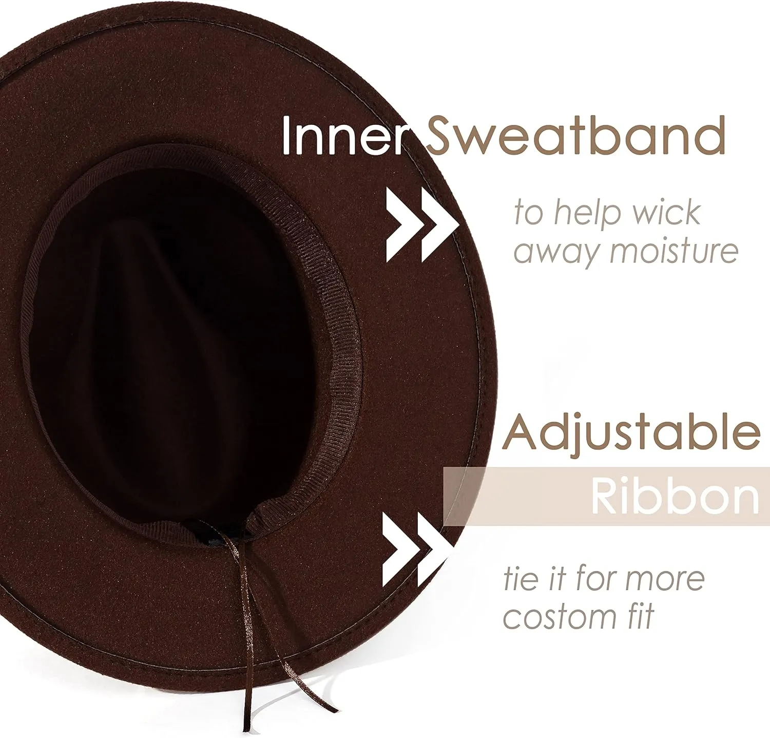 Lisianthus Women Classic Felt Fedora Wide Brim Hat with Belt Buckle
