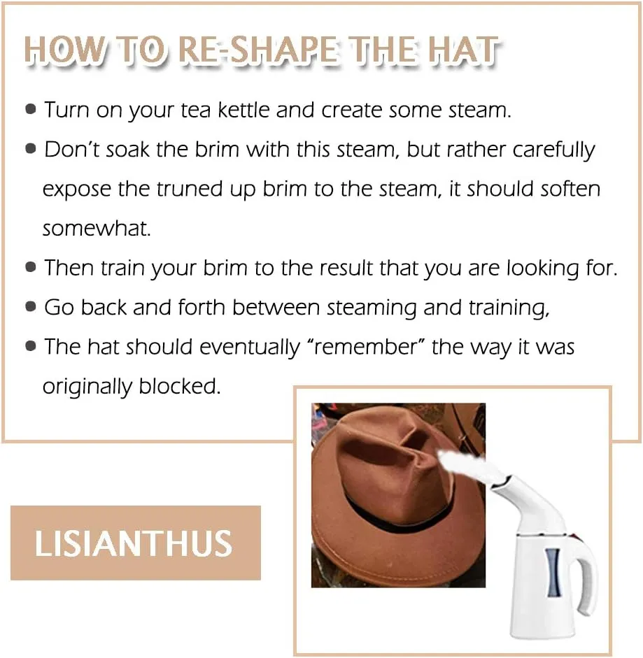 Lisianthus Women Classic Felt Fedora Wide Brim Hat with Belt Buckle