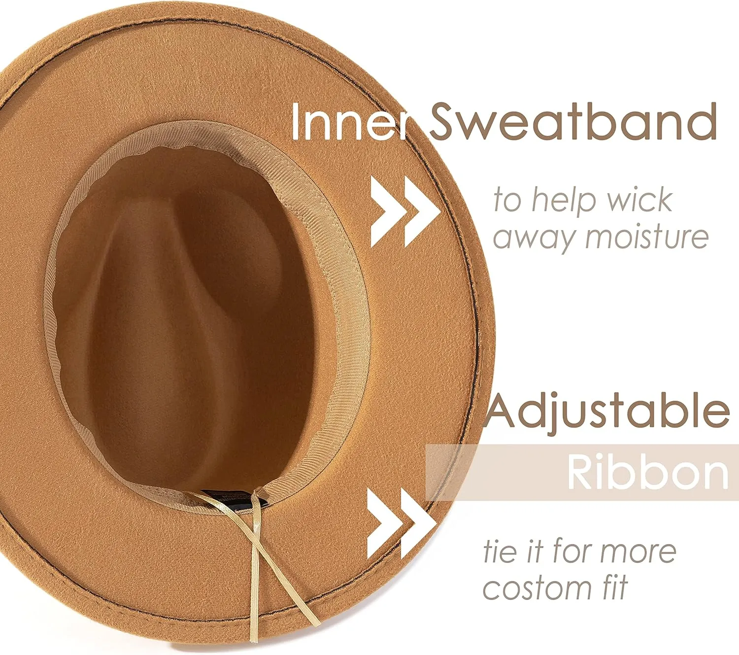 Lisianthus Women Classic Felt Fedora Wide Brim Hat with Belt Buckle