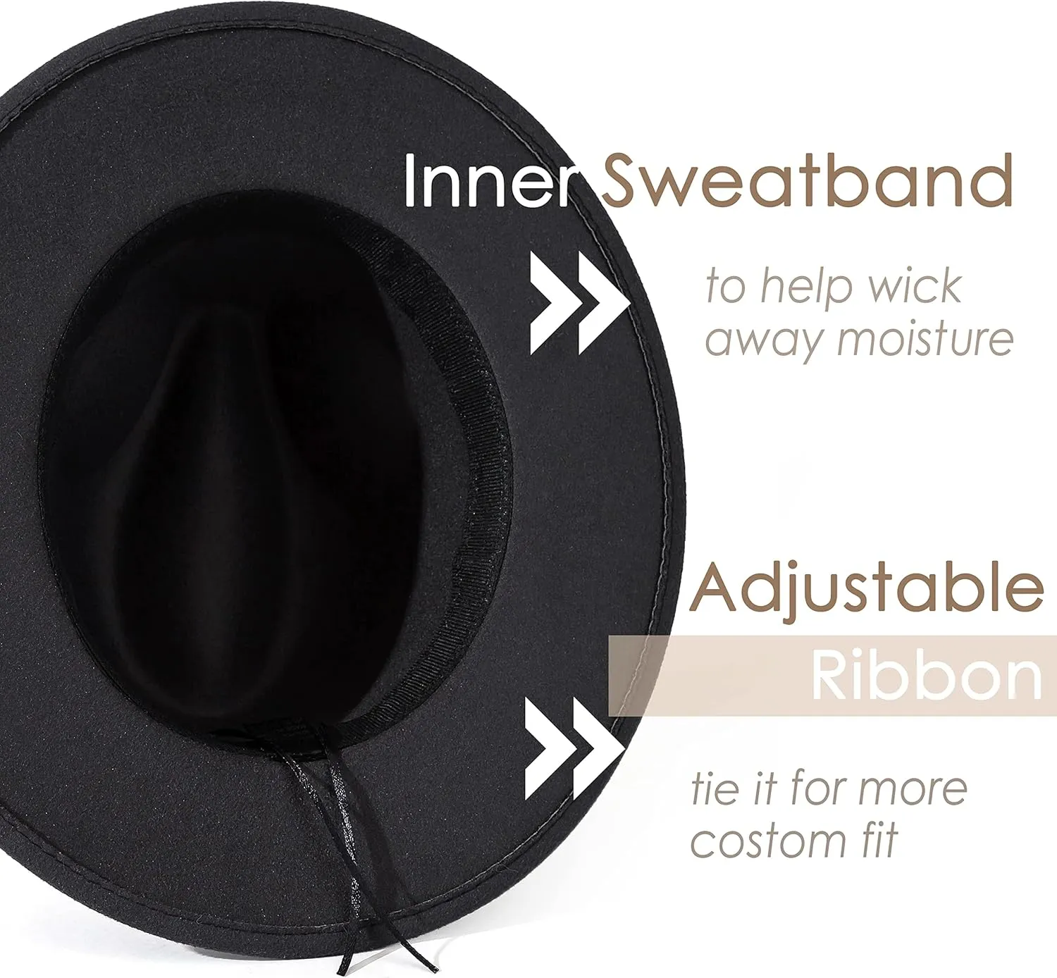 Lisianthus Women Classic Felt Fedora Wide Brim Hat with Belt Buckle