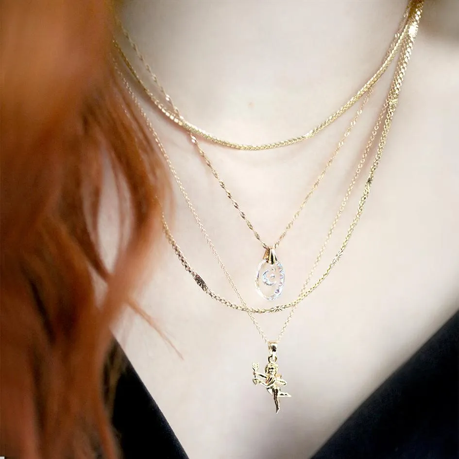 LYRAE. Moon & Stars Glass Necklace - Gold