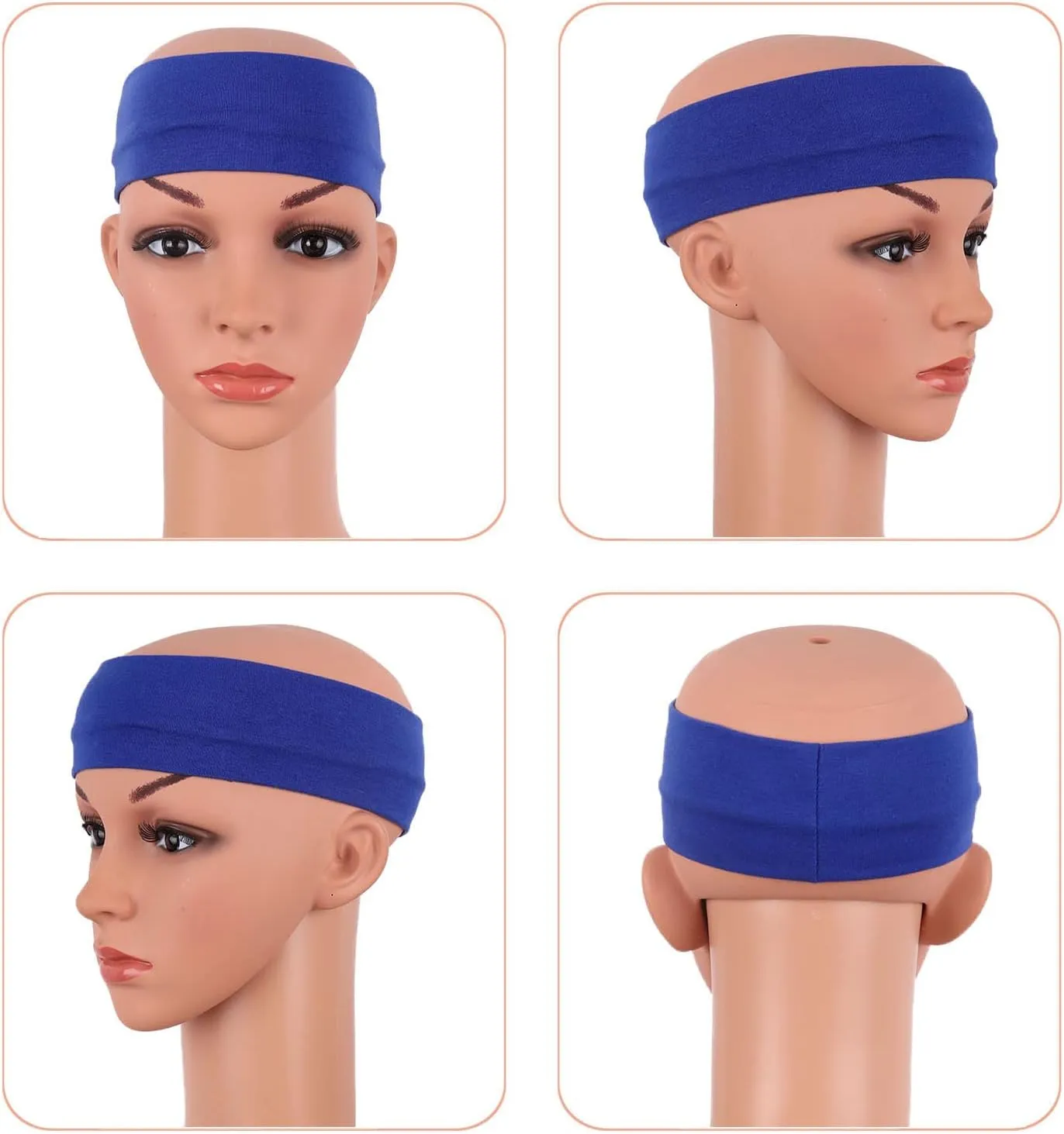 MapofBeauty 3 Pack Yoga Headbands Stretchy Cotton Head Band Hairwarp Sports Running Exercise Gym