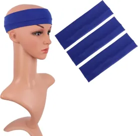 MapofBeauty 3 Pack Yoga Headbands Stretchy Cotton Head Band Hairwarp Sports Running Exercise Gym