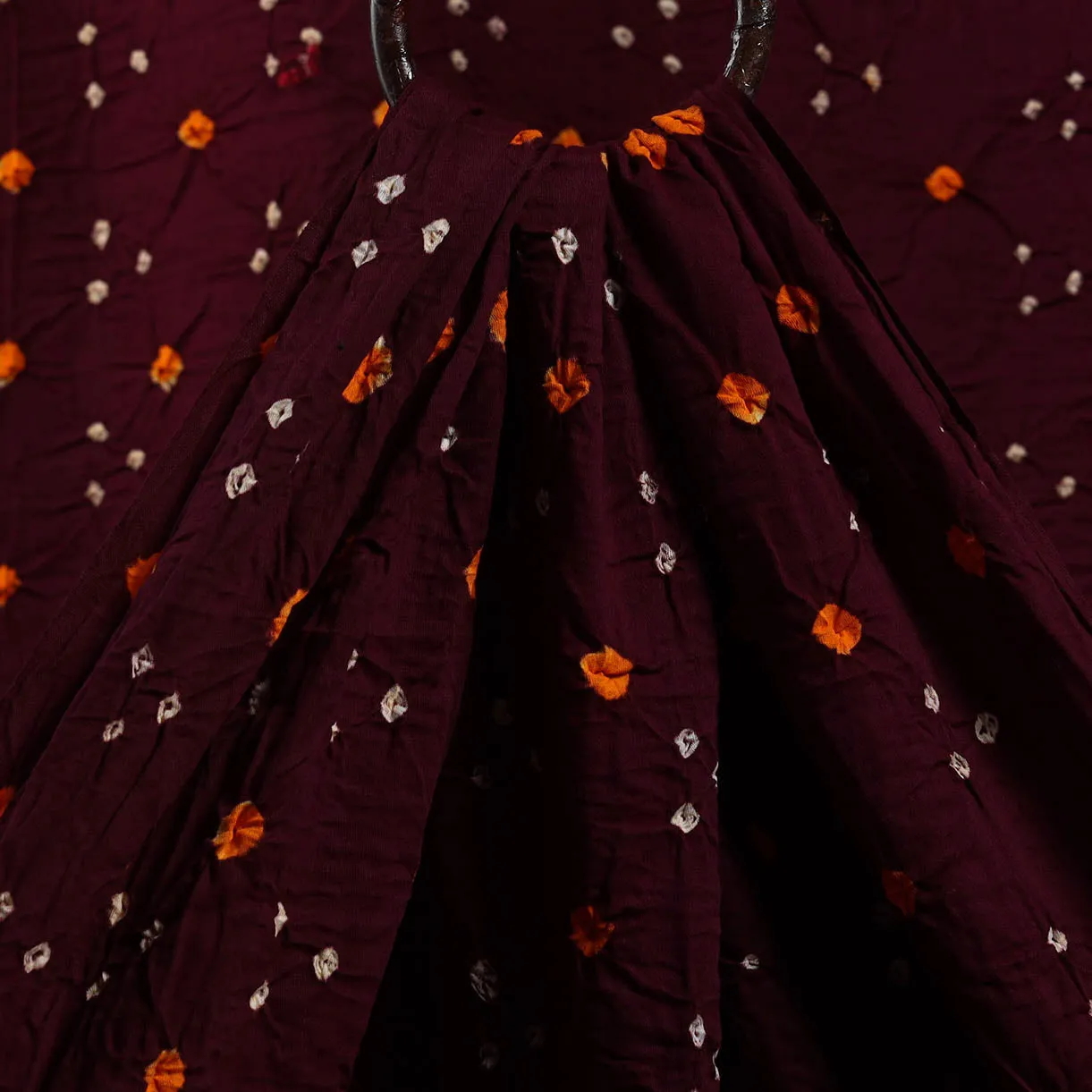 Maroon - Kutch Tie-Dye Cotton Bandhani Fabric 21