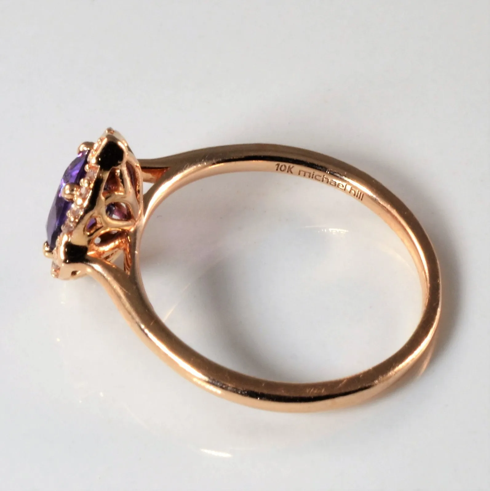 'Michael Hill' Art Deco Inspired Amethyst & Diamond Ring | 0.05ctw, 0.50ct | SZ 6 |