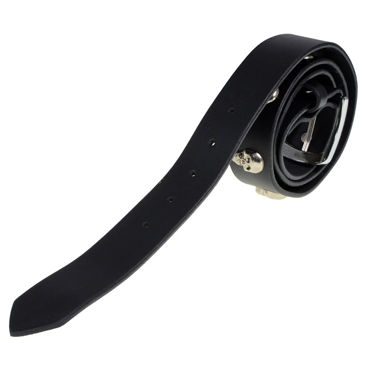 Milwaukee Leather MP7102 Men's Black Skull Heads Genuine Leather Belt