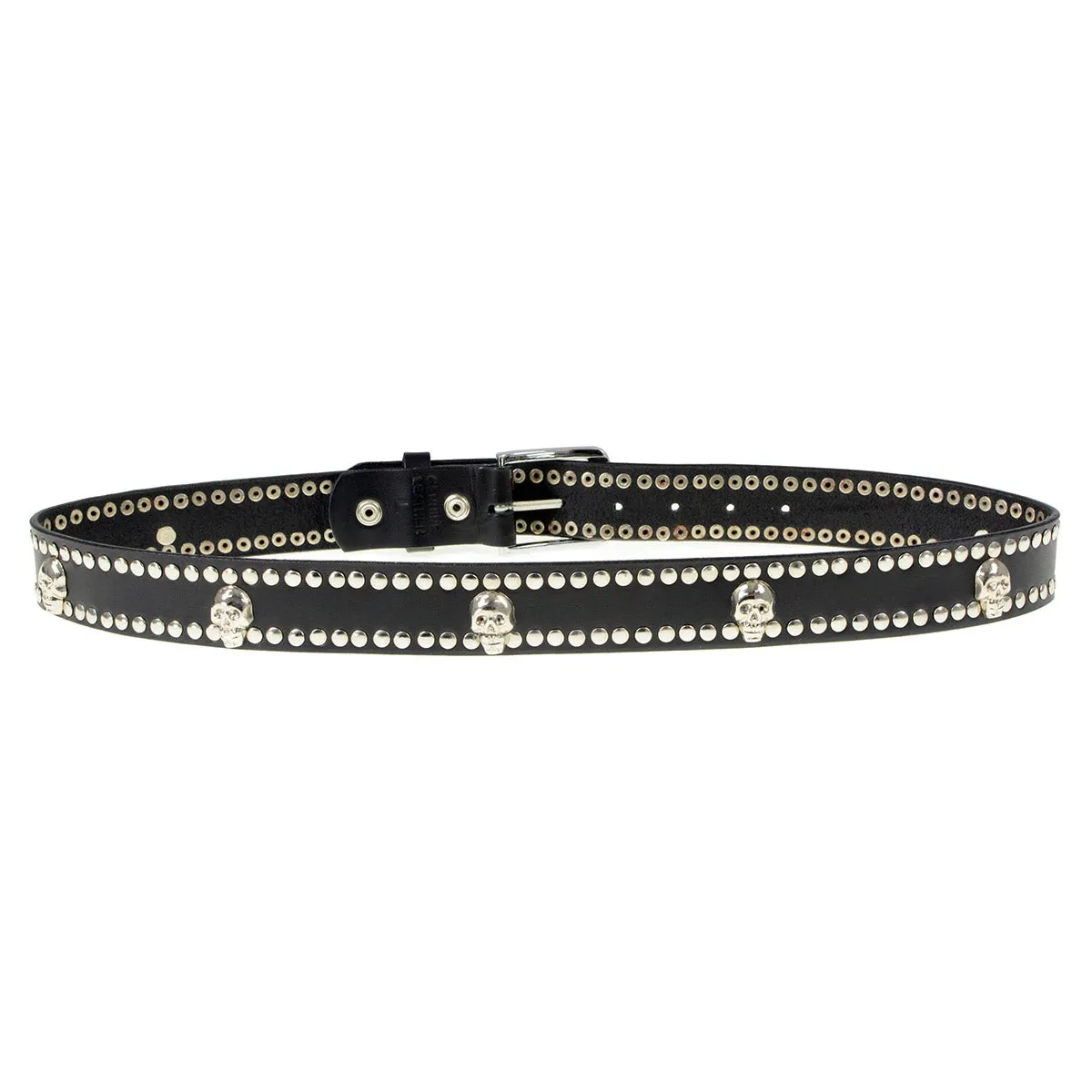 Milwaukee Leather MP7103 Men's Black Studs and Skulls Genuine Leather