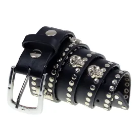 Milwaukee Leather MP7103 Men's Black Studs and Skulls Genuine Leather