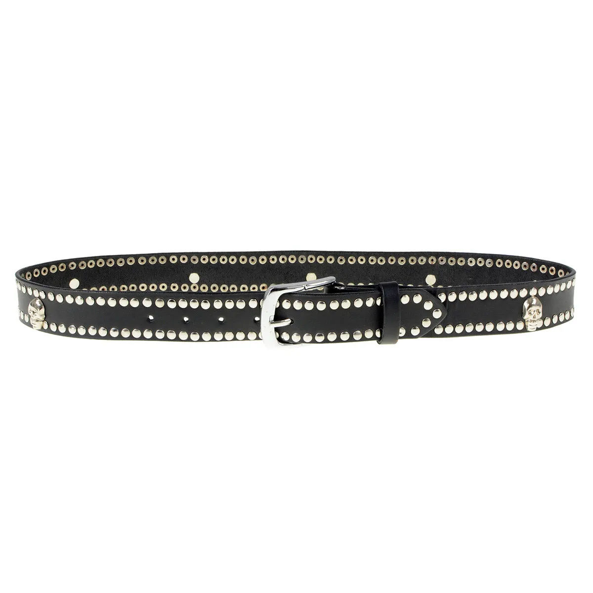 Milwaukee Leather MP7103 Men's Black Studs and Skulls Genuine Leather