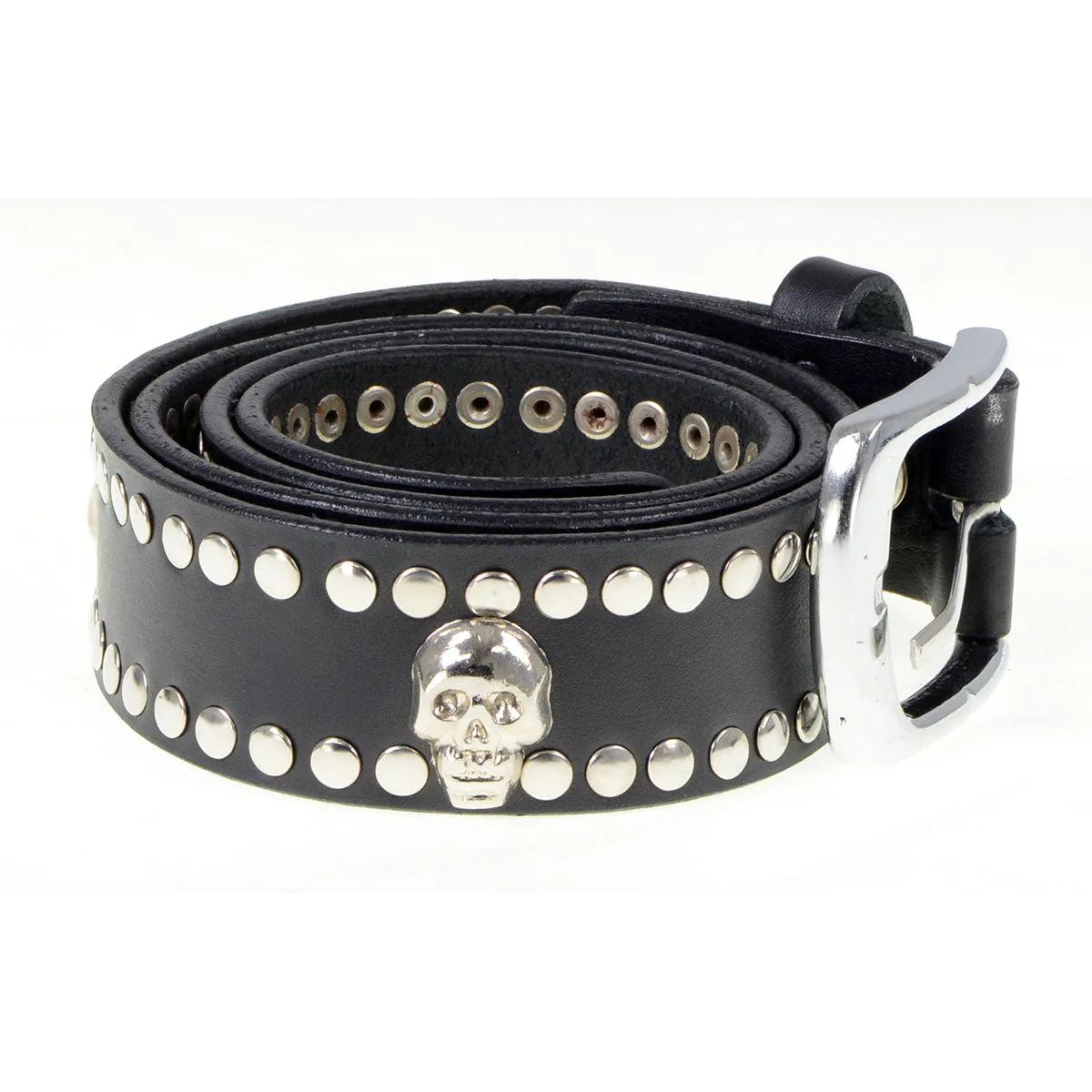 Milwaukee Leather MP7103 Men's Black Studs and Skulls Genuine Leather