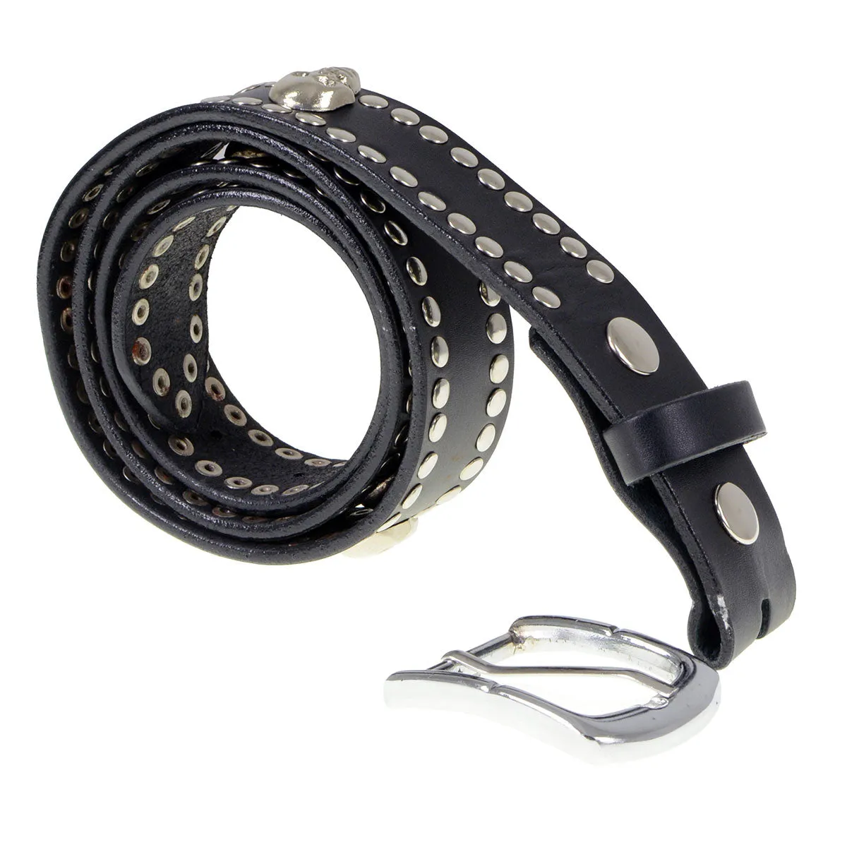 Milwaukee Leather MP7103 Men's Black Studs and Skulls Genuine Leather
