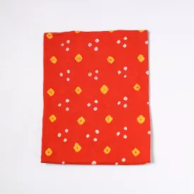 Orange - Kutch Bandhani Tie-Dye Satin Cotton Precut Fabric (0.9 meter) 30