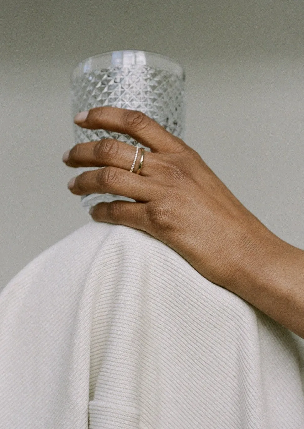 Pauline Ellipse & Dahlia Pavé Diamond Ring Stack