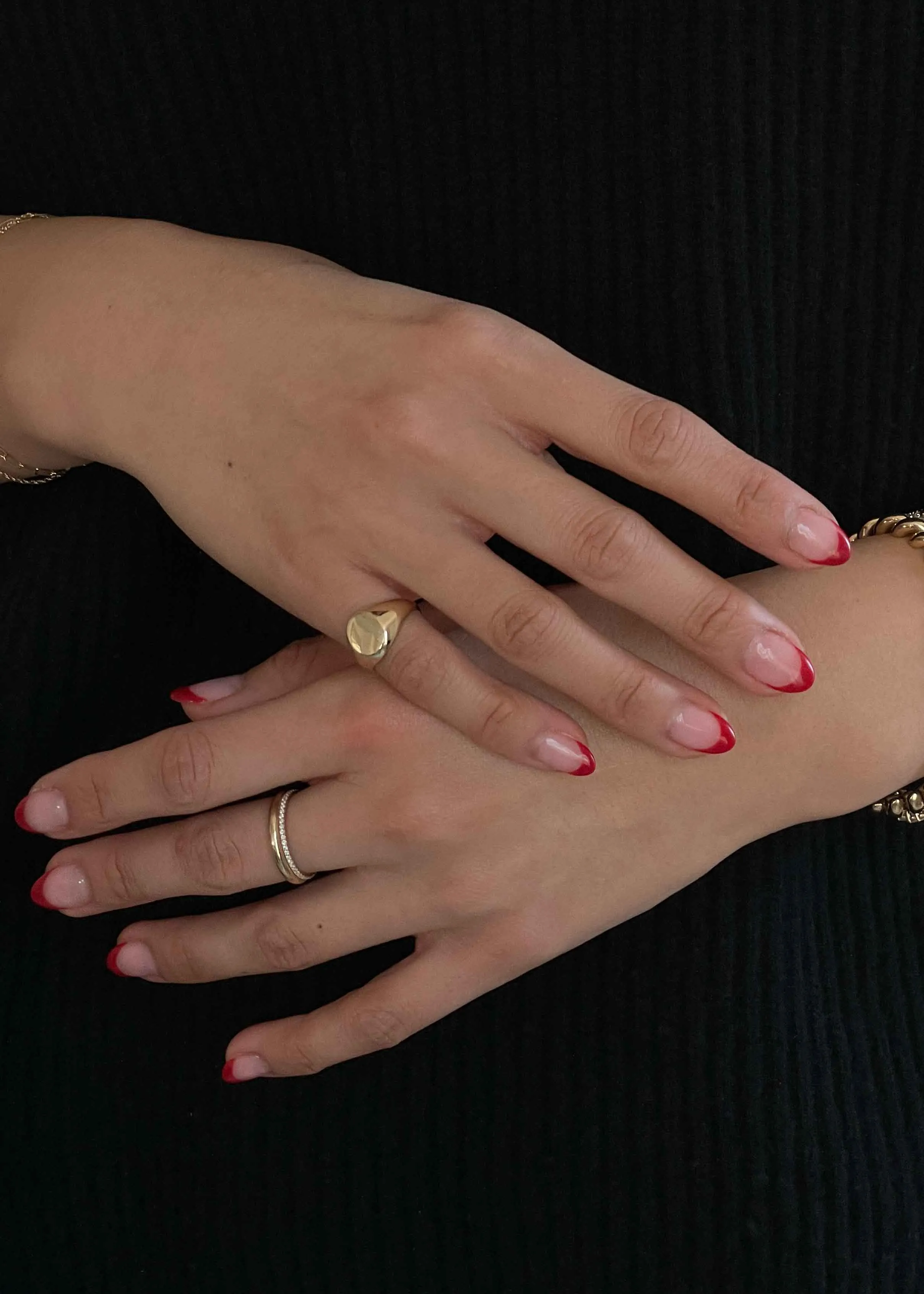 Pauline Ellipse & Dahlia Pavé Diamond Ring Stack