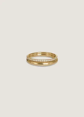 Pauline Ellipse & Dahlia Pavé Diamond Ring Stack