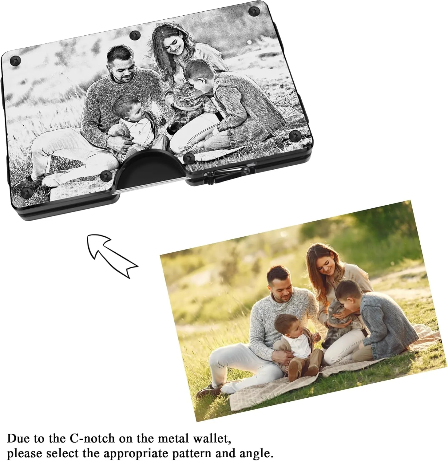 Personalized Son Gifts, Customized Engraved Photo Wallet from Mom Dad Parent, Birthday Wedding Graduation Christmas Adult present , Custom Name Metal Money Clip, Minimalist Aluminum Card Holder