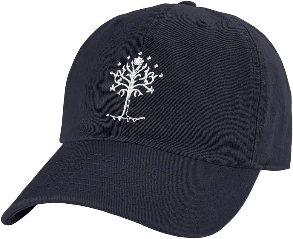 Popfunk Official Lord of The Rings Tree of Gondor Dad Hat - The U18 Adjustable Relaxed-Fit Cap - Unisex for Men and Women, Navy