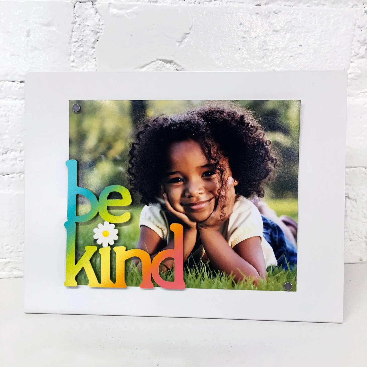 "Be Kind" w/ Daisy script magnet Rainbow