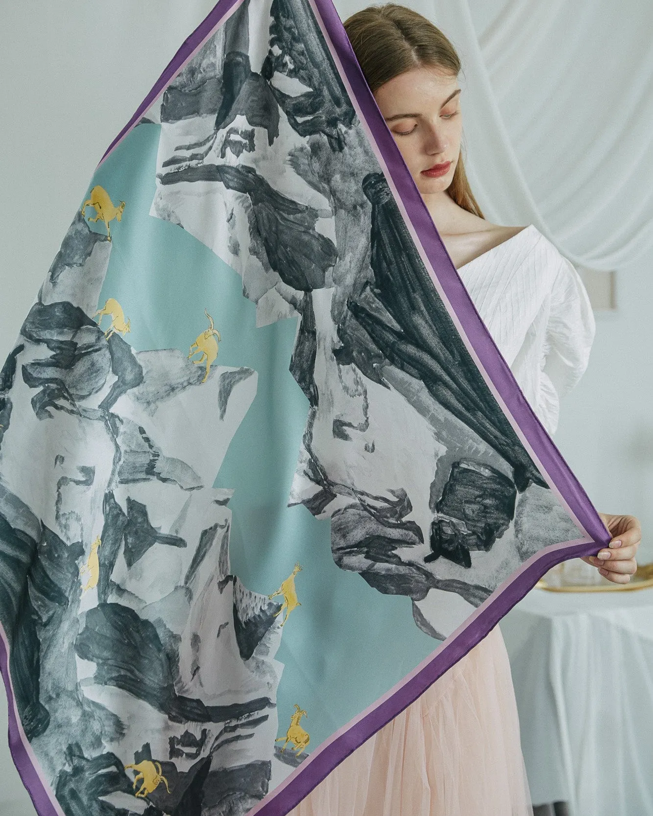 "Himalaya" Large Silk Scarf