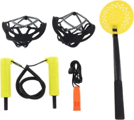Retractable Ice Safety Picks, Non Grip Crampons Emergency Equipment with Whistle Ice Picks Set for Ice Fishing