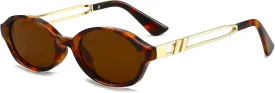 Retro Oval Sunglasses for Women Men Trendy Narrow Round Sun Glasses Y2K Designer Vintage Shades