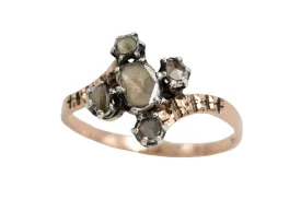 Rose diamond ring in 18 carat gold and silver