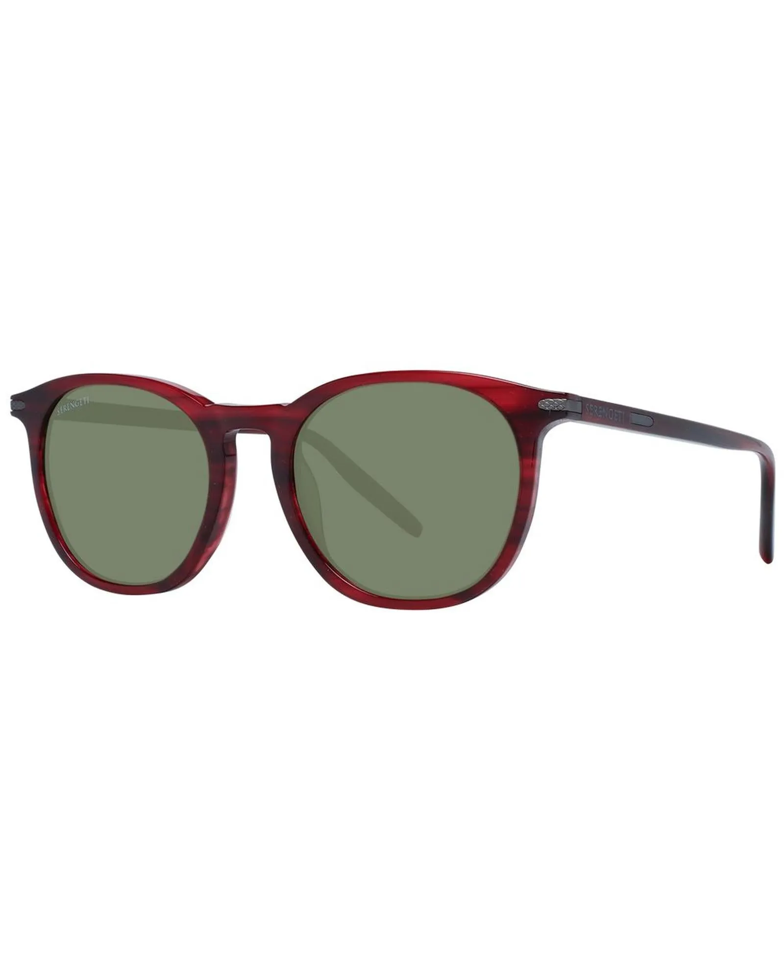 Serengeti Caspian Burgundy Round Sunglasses with Polarized Mineral Glass Lenses