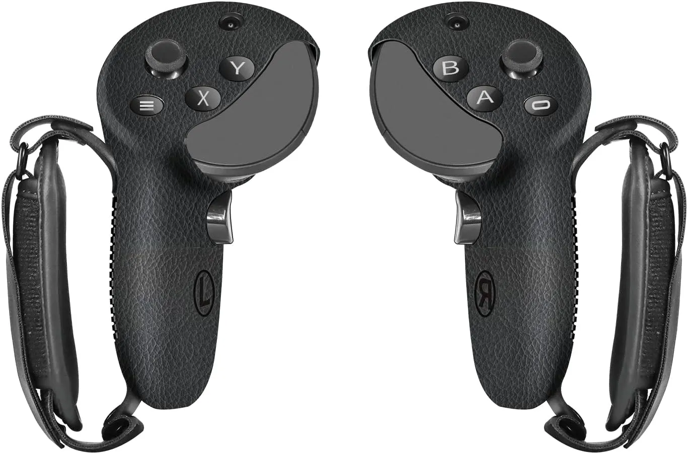 Silicone Grips for Meta Quest Pro Controllers - Come with PU Leather Cushion Pad - More Comfortable (Black)