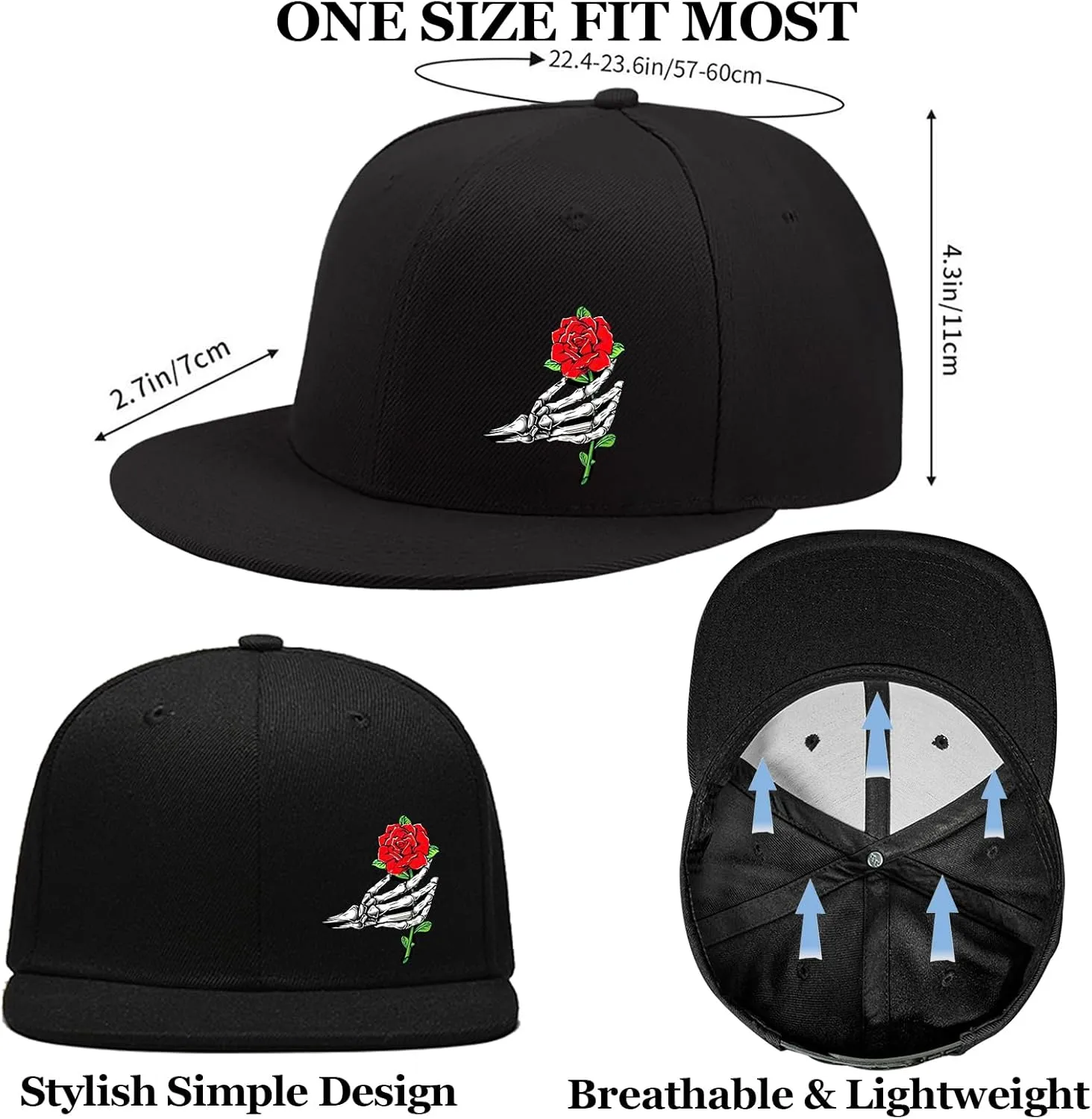 Snapback hat for Men Flat Bill Hats for Men Fitted Baseball Cap Hats