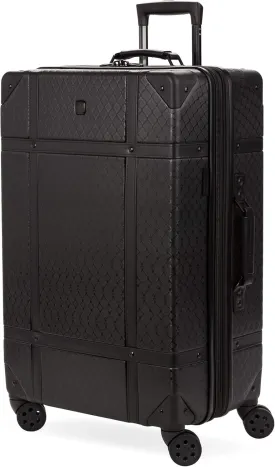 SwissGear 7739 Hardside Luggage Trunk with Spinner Wheels, Black, Checked-Large 26-Inch