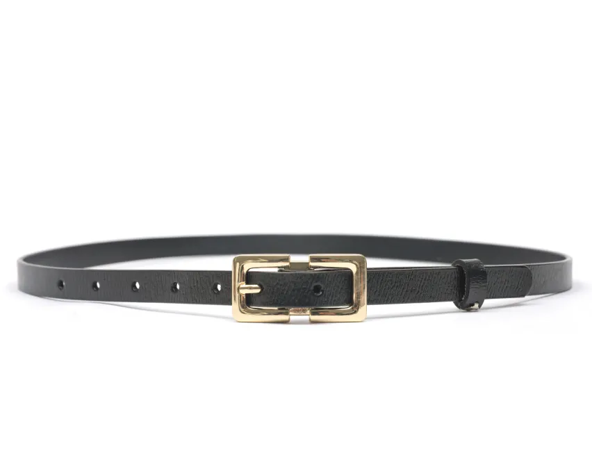Thin leather belt LPRBE2201- Black