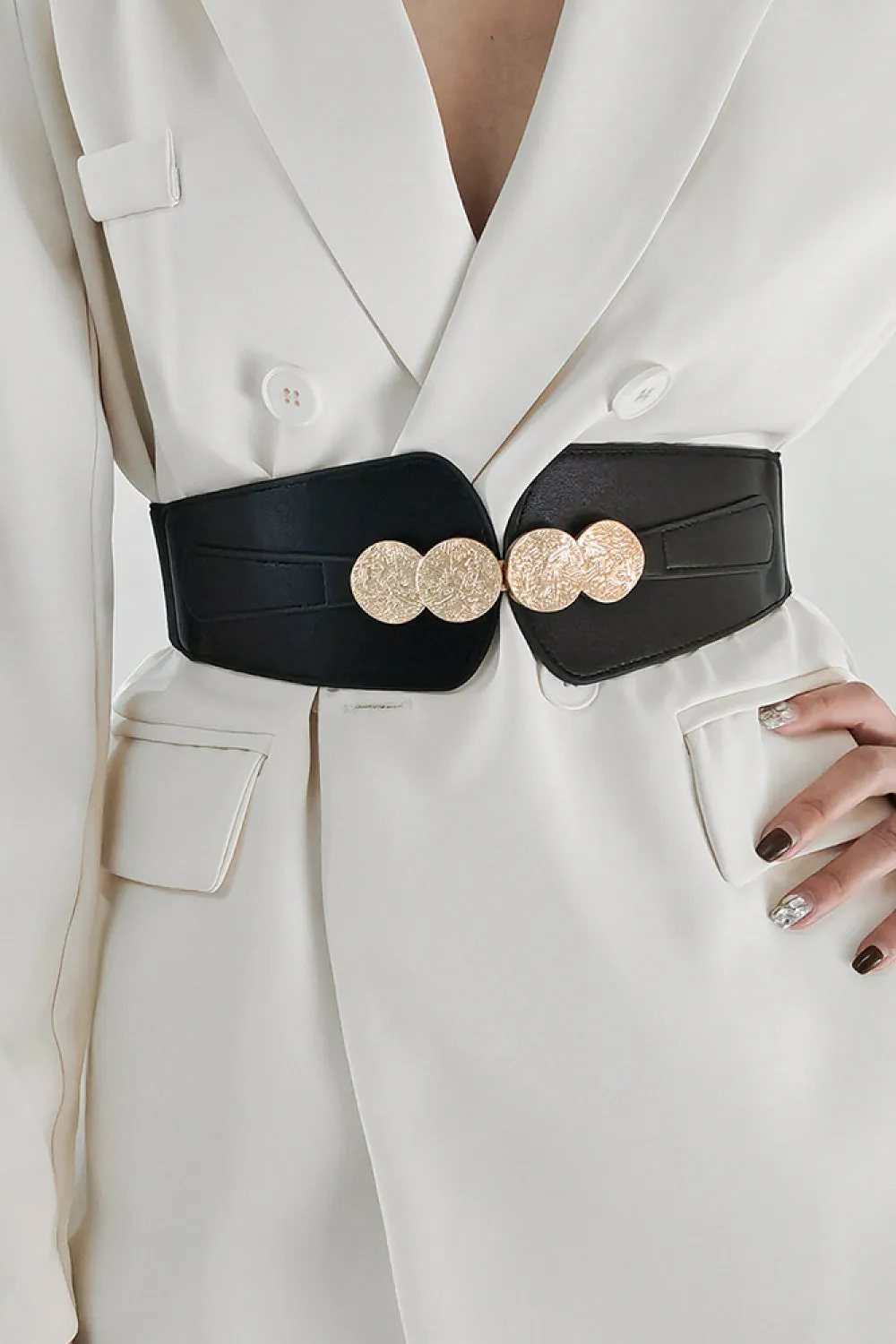 Vegan Buckle Elastic Belt ( 2 Colors)