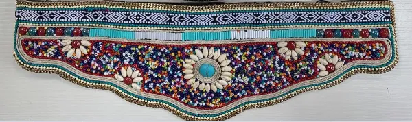 Wide belt with colorful beads LPRBE2205- Blue