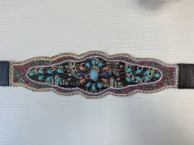 Wide belt with colorful beads LPRBE2211- Black