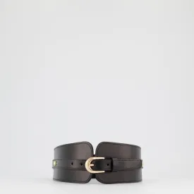 Wide leather belt BE001