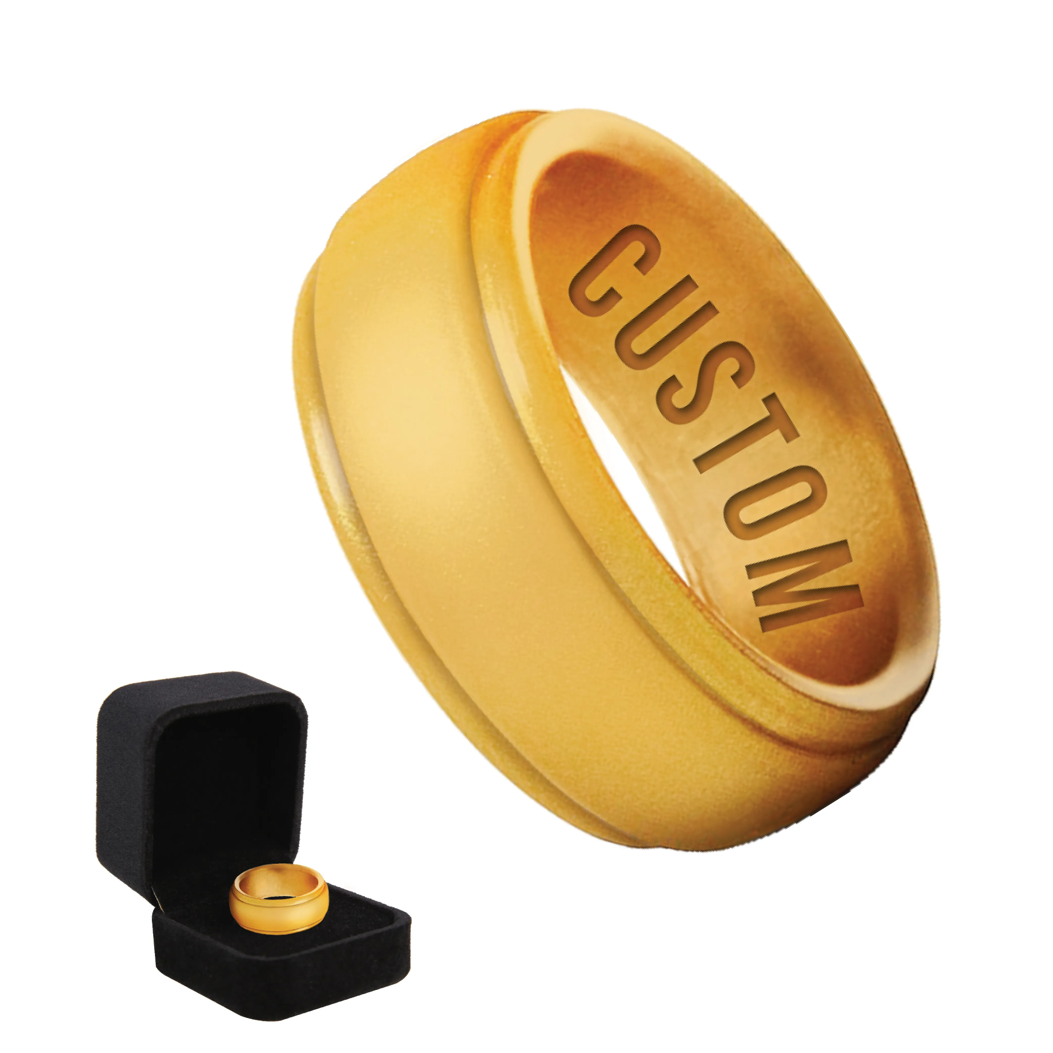 WildFire Beveled Silicone Ring   Ring Box