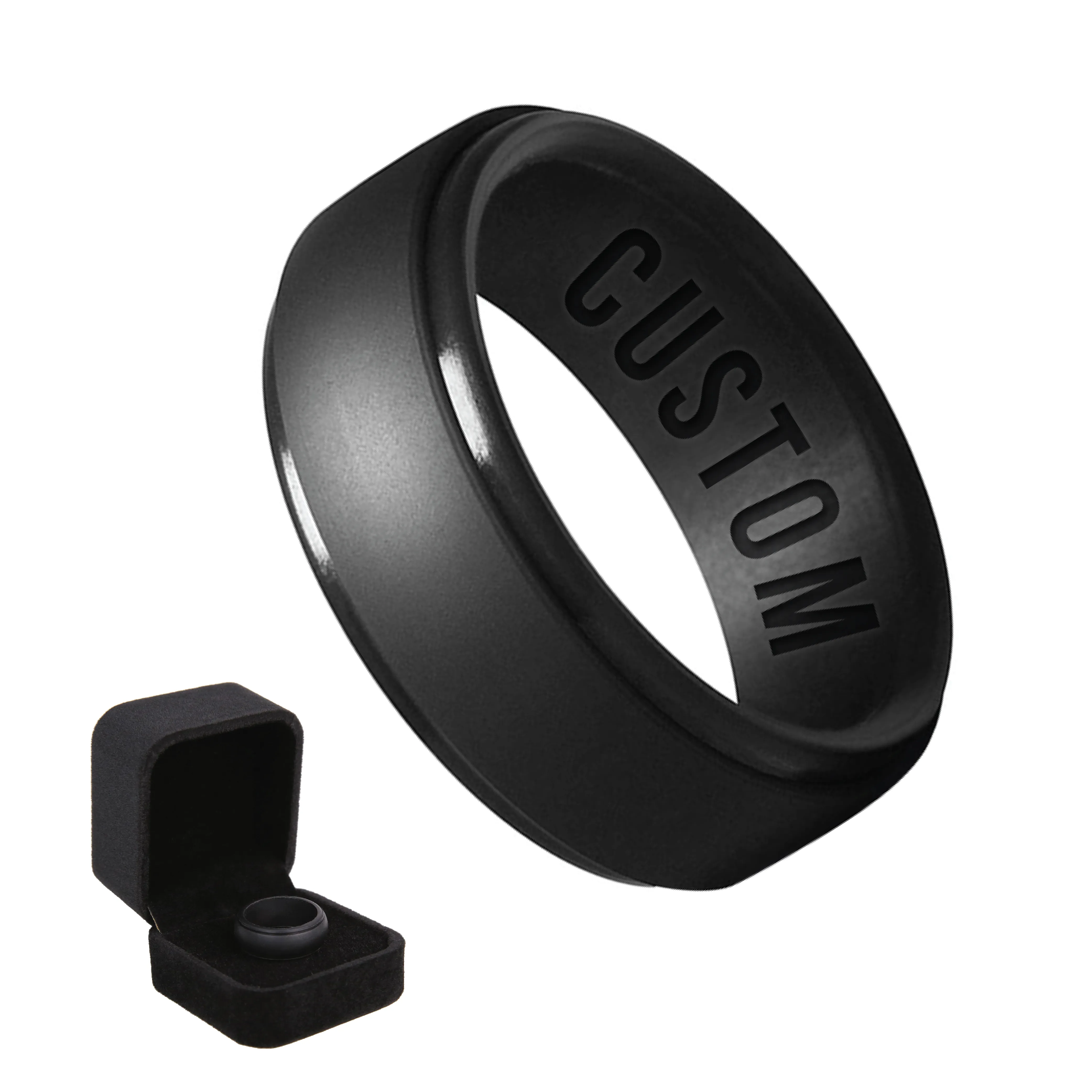 WildFire Beveled Silicone Ring   Ring Box