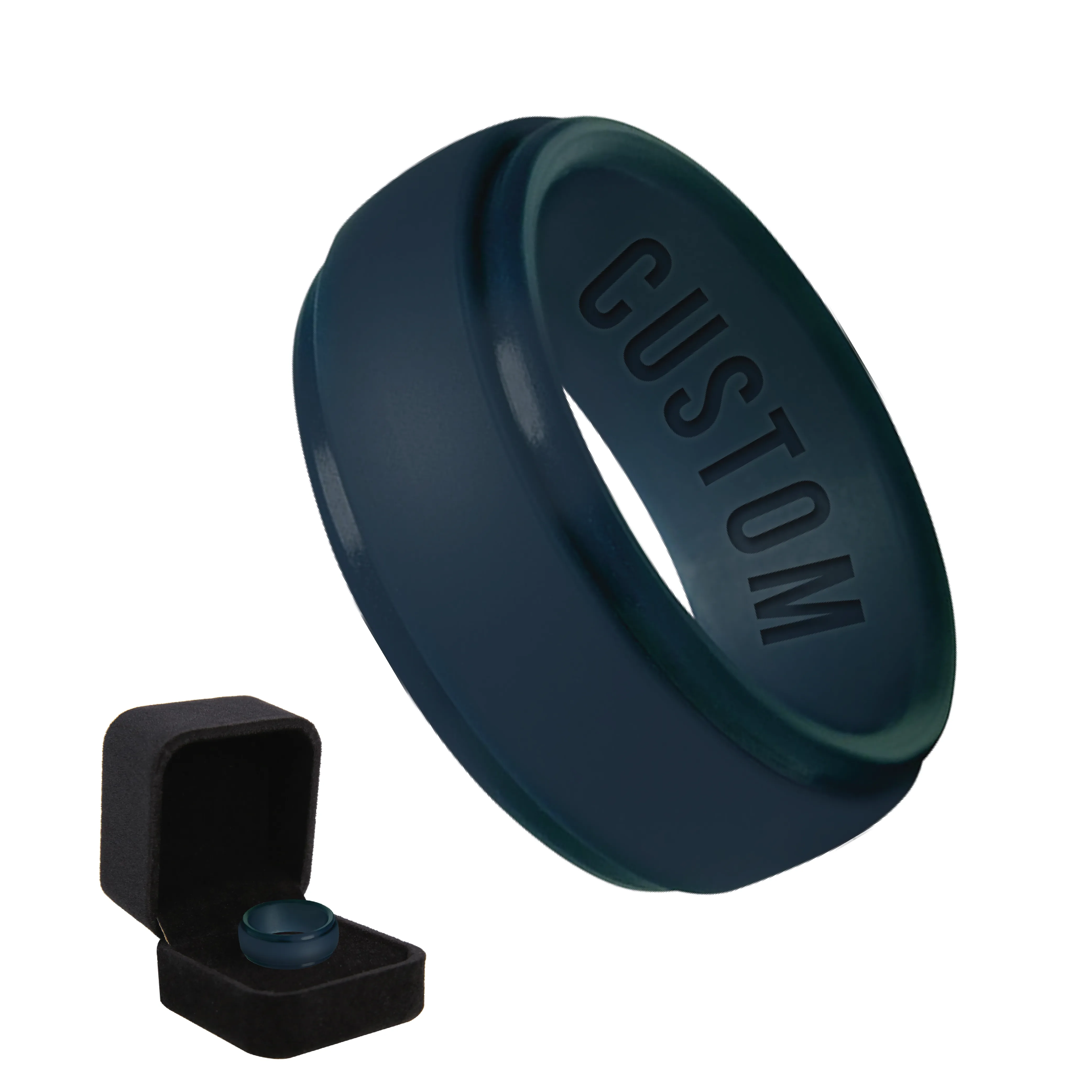 WildFire Beveled Silicone Ring   Ring Box