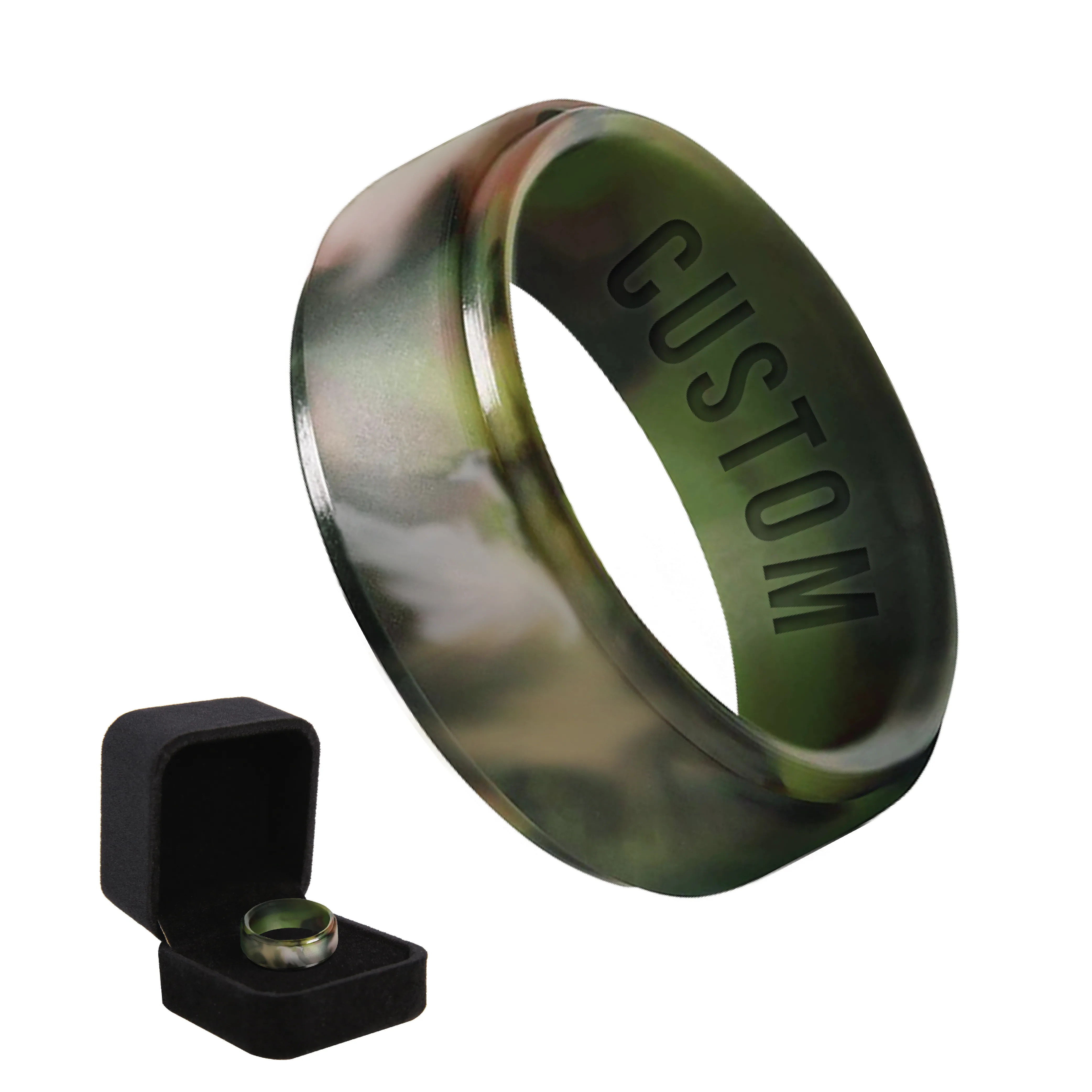 WildFire Beveled Silicone Ring   Ring Box