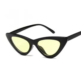 Women Sexy Retro Small Cat Eye Sunglasses Yellow