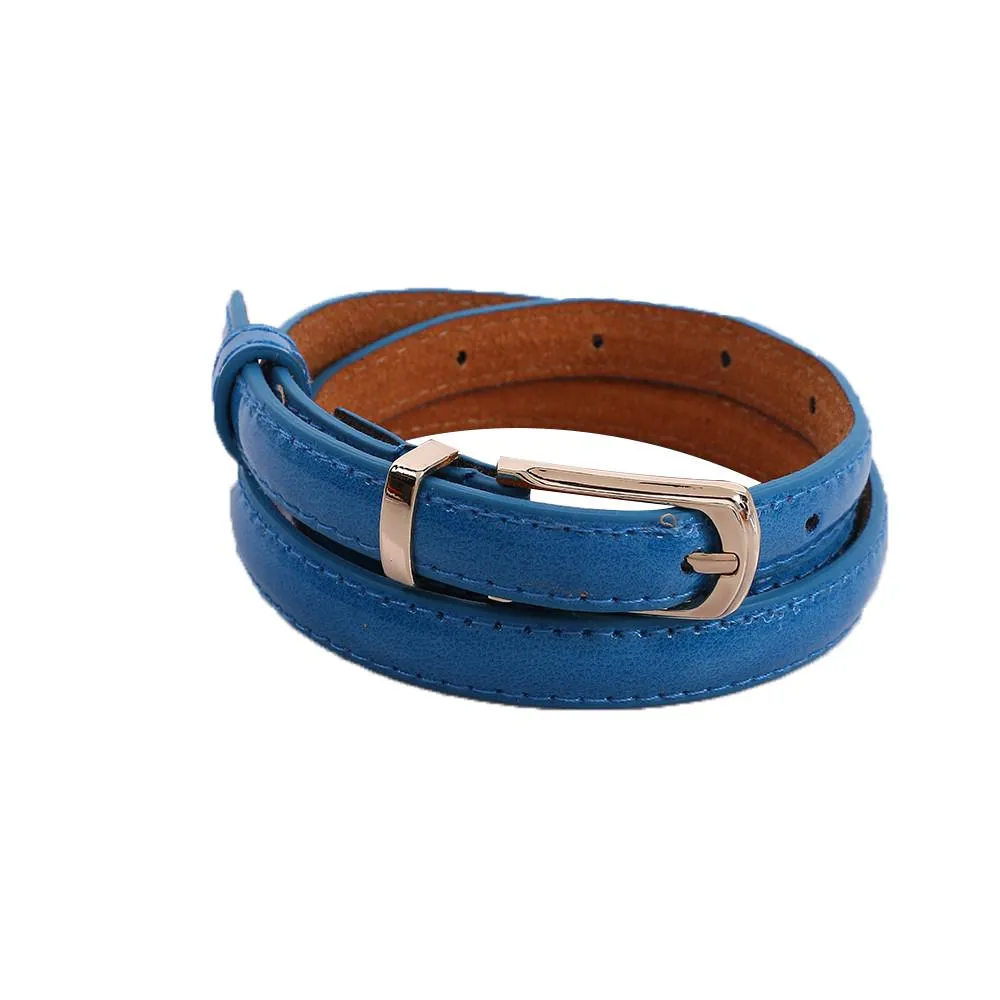 Womens Middle Wide Imitation Leather Waist Belt Lady Ring Buckle Solid Waistband