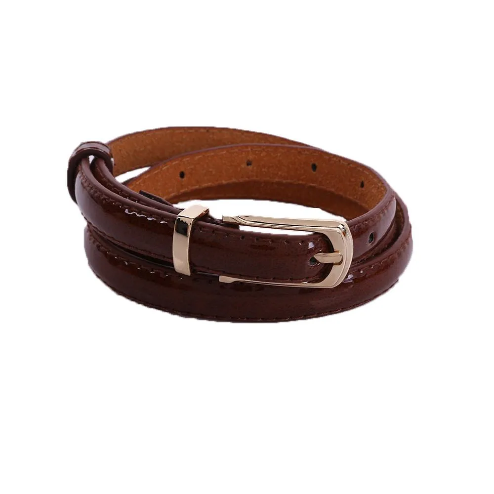 Womens Middle Wide Imitation Leather Waist Belt Lady Ring Buckle Solid Waistband