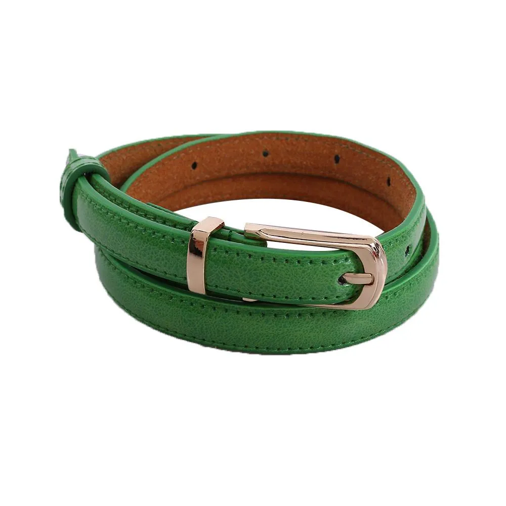 Womens Middle Wide Imitation Leather Waist Belt Lady Ring Buckle Solid Waistband