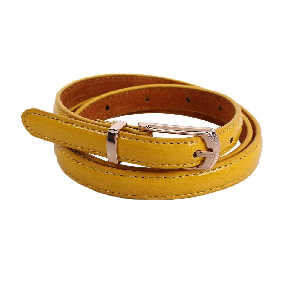 Womens Middle Wide Imitation Leather Waist Belt Lady Ring Buckle Solid Waistband