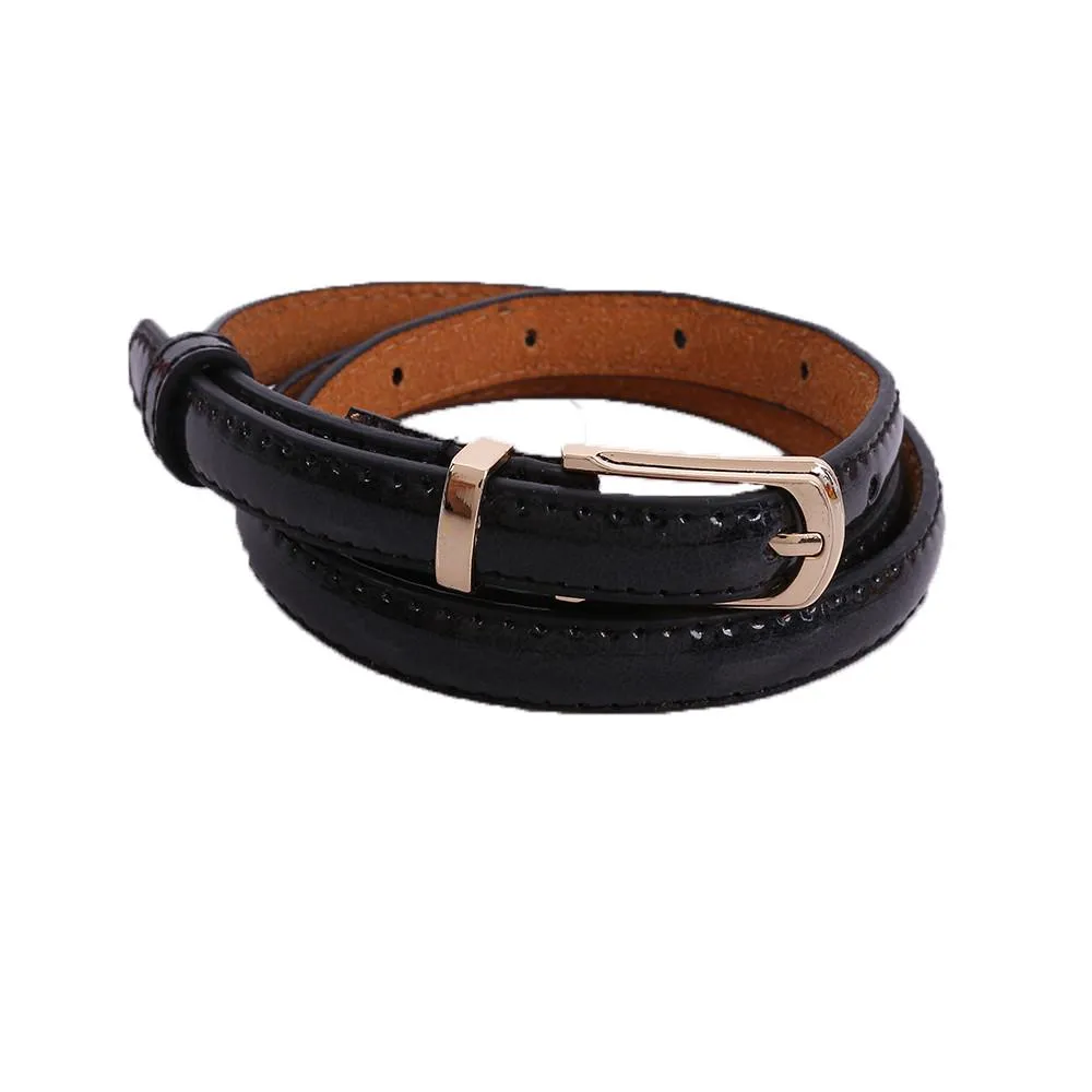 Womens Middle Wide Imitation Leather Waist Belt Lady Ring Buckle Solid Waistband