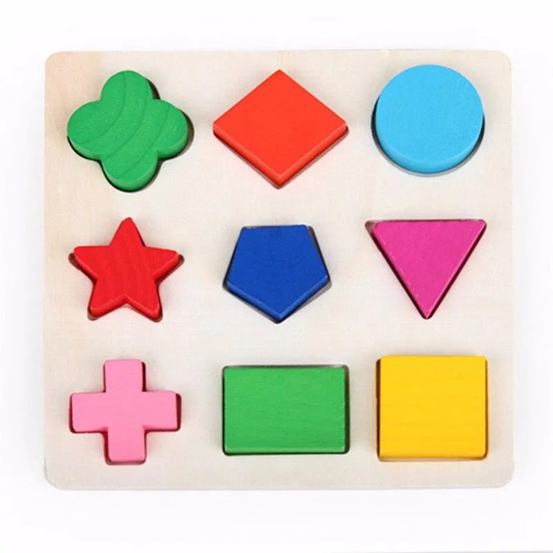 Wooden Geometric Shape Puzzle Toy Early Learning Educational Toys For Children Play Games Gift Colorful Baby Kids Wooden Toys
