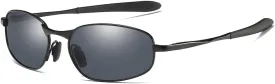 ZHILE Polarized Sunglasses Small Size Rectangular Metal Frame for Men and Women UV400 Protection